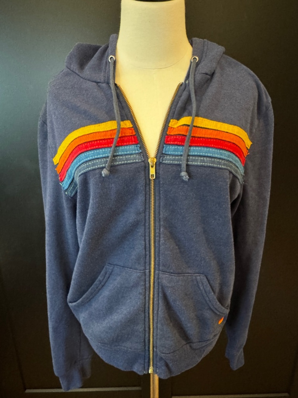 Aviator Nation 5 Stripe Hoodie in Navy - Medium - Excellent Condition. Cozy! - Picture 3 of 14